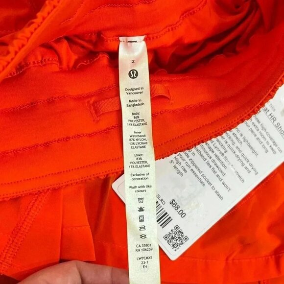 Lululemon NWT Track That High-Rise Lined Short 5" Solar Orange - Picture 9 of 10